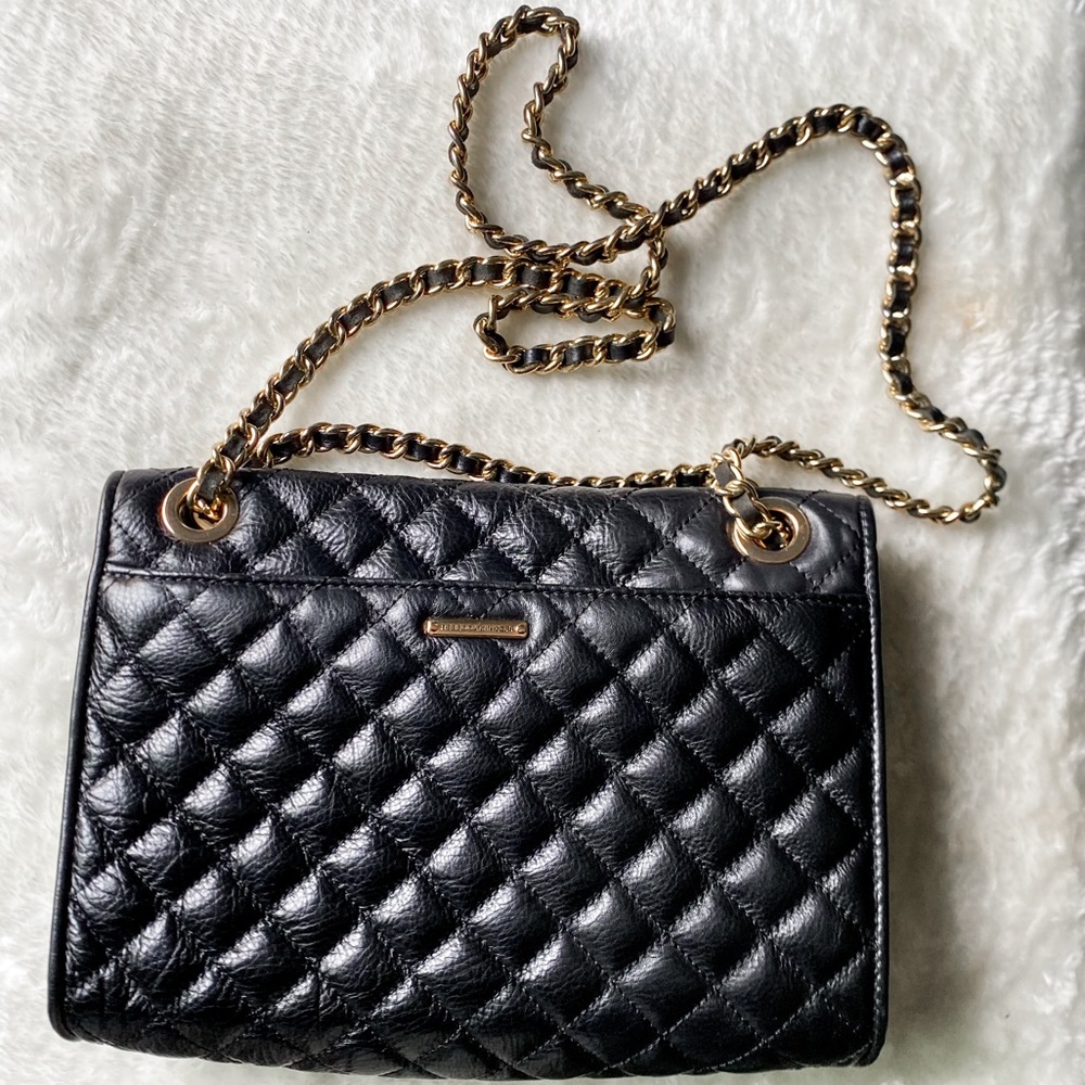 Rebecca Minkoff Black Quilted Crossbody with Chain Strap